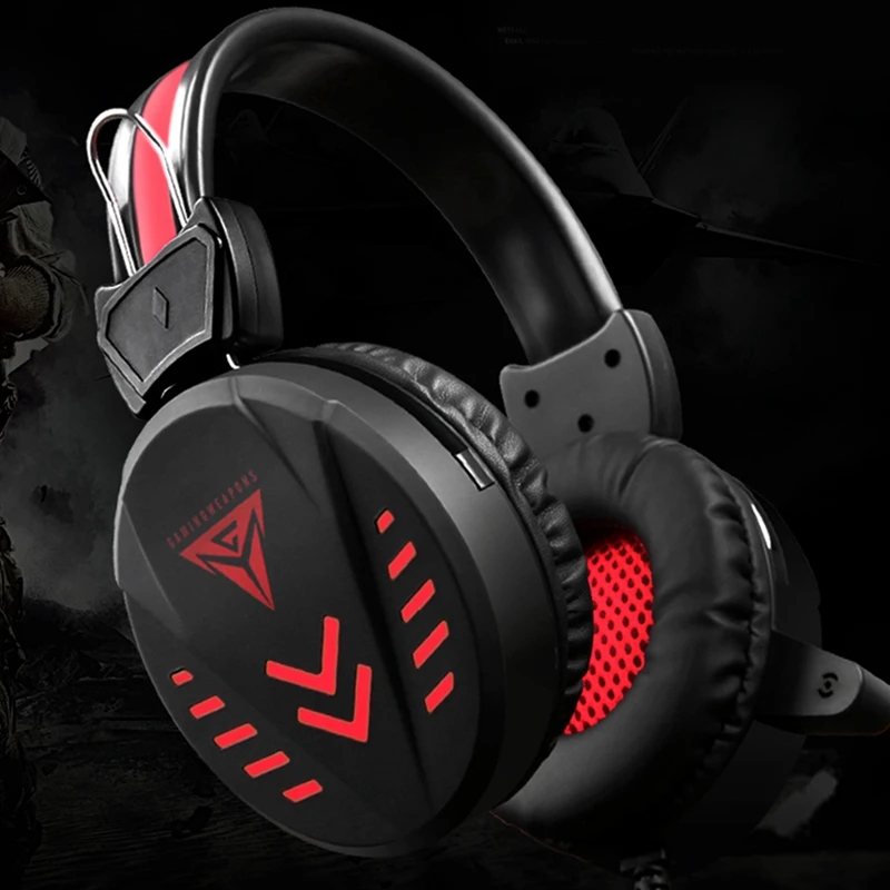 A1 Game Headsets 3 5Mm Wired Headphones Noise Cancel Earphone With Mic Colorful Led Light Volume Control Aux Usb For Desktop P