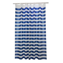Rideau de douche PEVA à rayures croisées bleues et blanches, cloison imperméable et résistante à la moisissure