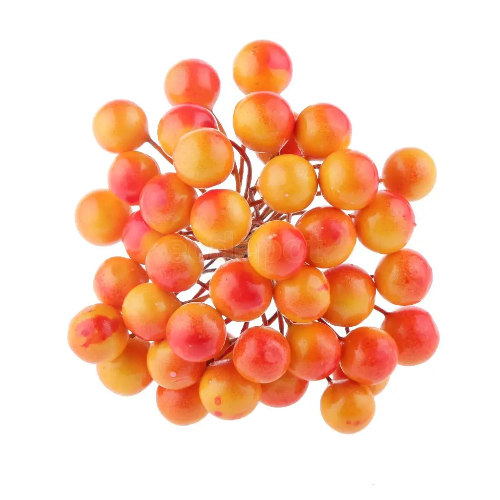 100 Pcs Mini Noël Fruits Givrés Fleur De Baies, Mini Baie Fruit De Noël Givré Houx