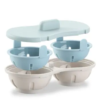 

Microwave Egg Poacher Cookware Double Cup Dual Cave High Capacity Design Egg Cooker Ultimate Collection Egg Poaching Cups Micr