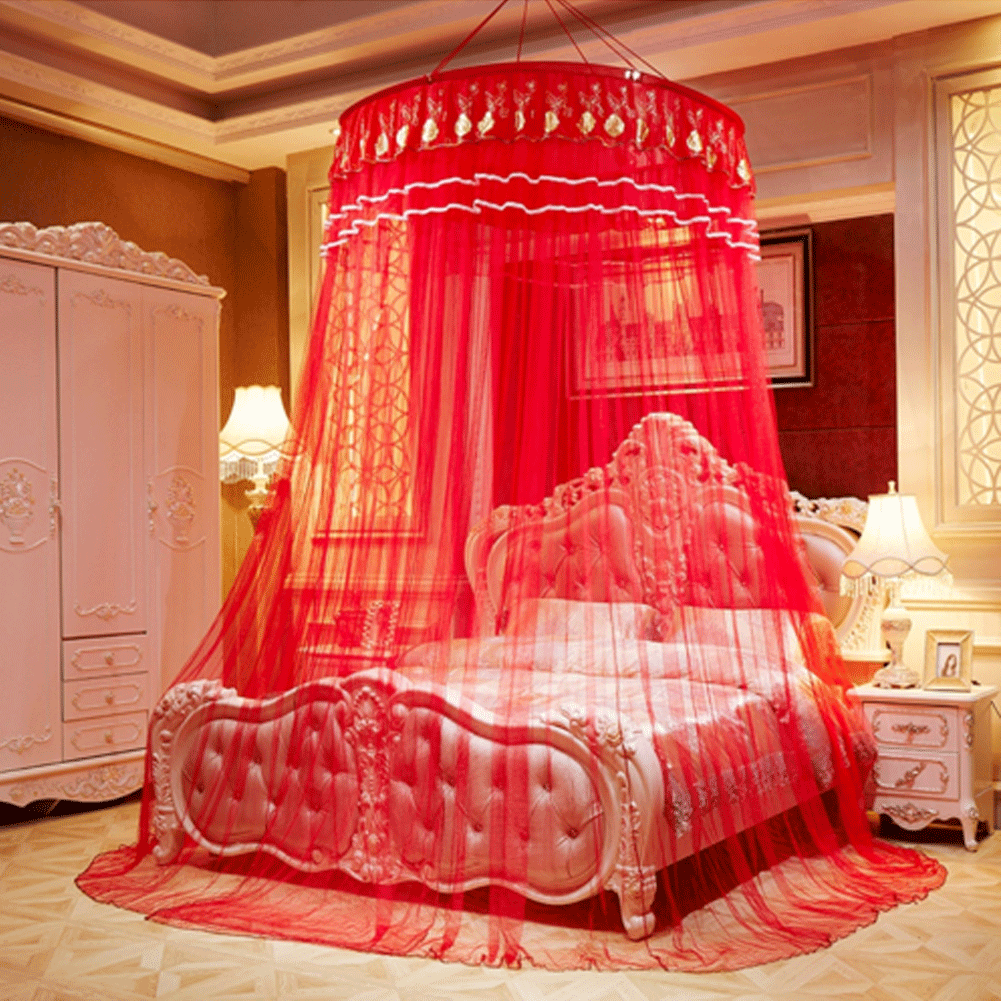 Faroot Round Ball Elegant Lace Bed Canopy Bedcover Mosquito Net Curtain Bedding Dome Tent