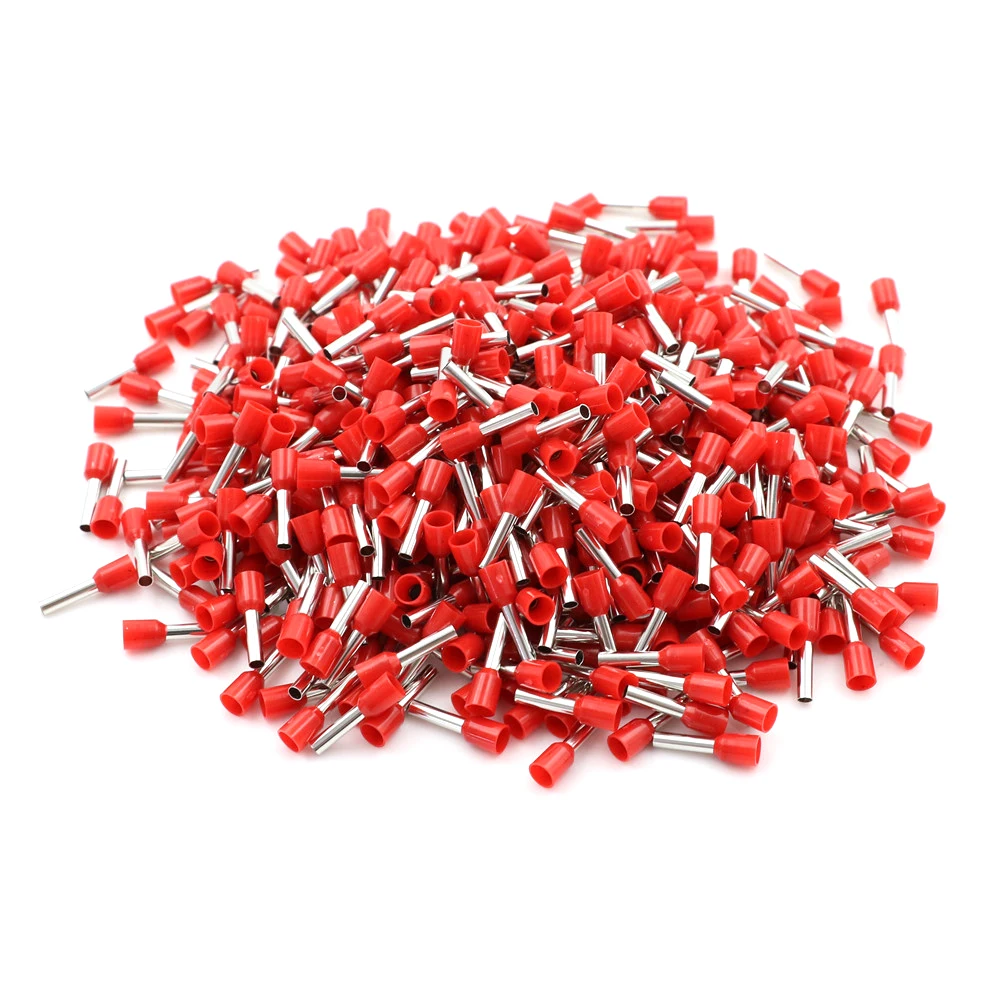 

200PCS E2508 E2510 E2512 E2518 2mm Wire Copper Crimp Connector Insulated Cord Pin End Terminal Ferrules Cable Accessories
