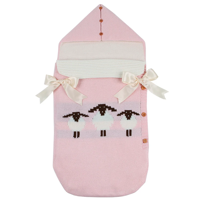 Конверт Альпака для новорожденных 0-1 лет, зимние спальные мешки для новорожденных, теплые спальные мешки для детских колясок, милые пеленки с животными, кокон