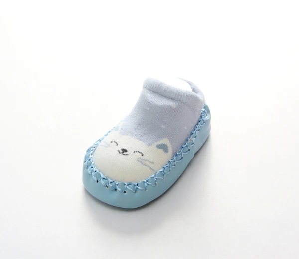 Новорожденных Весна-осень-зима младенческой смешные носки нескользящие носки для маленьких мальчиков с резиновой - Цвет: blue
