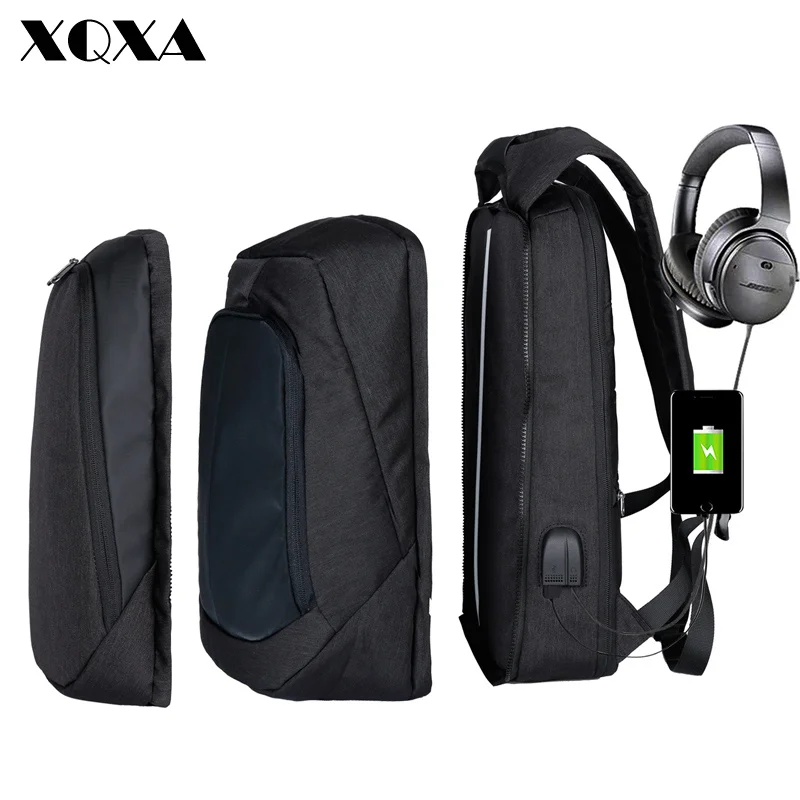 XQXA рюкзак для ноутбука мужской/женский USB сумка компьютера водостойкий школьный