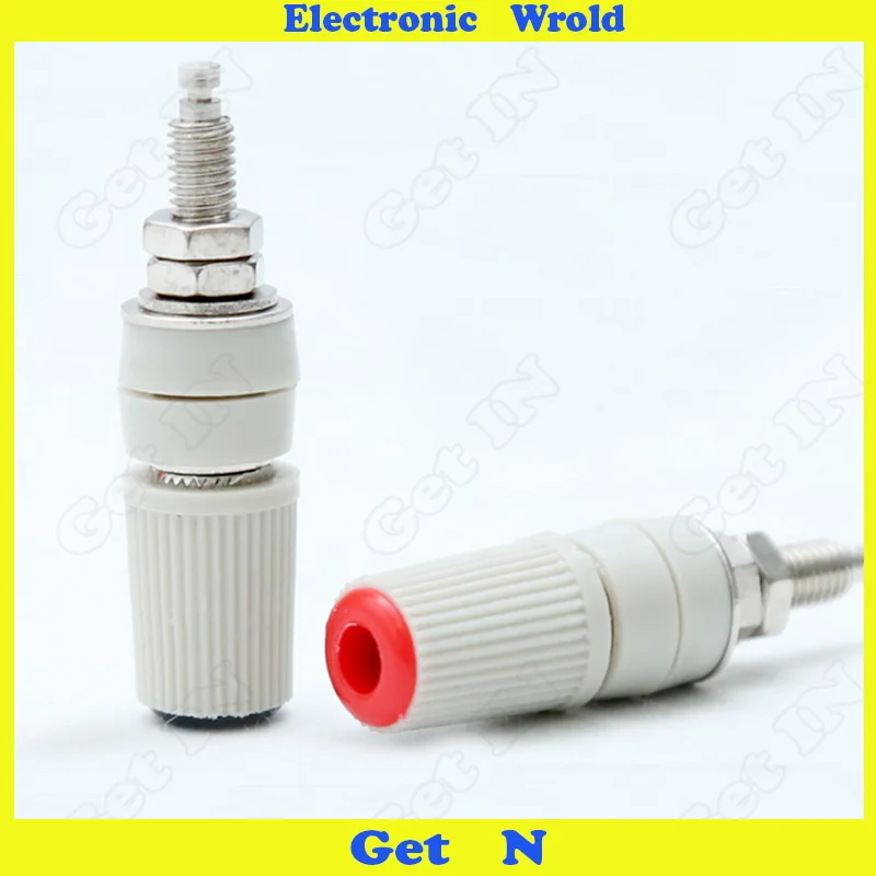 

10pcs M5*48 Pure Copper 5mm 30A Terminal Blocks Connector 4mm Banana Ground Plug H-4008