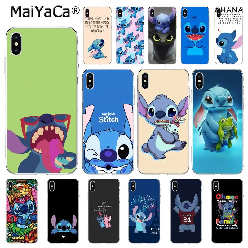 

MaiYaCa Cute Cartoon Stich DIY Printing Drawing Phone Case for iPhone 8 7 6 6S Plus X XS MAX 5 5S SE XR 10 Fundas Capa