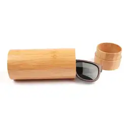 Ручной работы из натурального бамбука цилиндр переносной прямоугольные солнцезащитные очки футляр для очков коробка очки держатель мешка