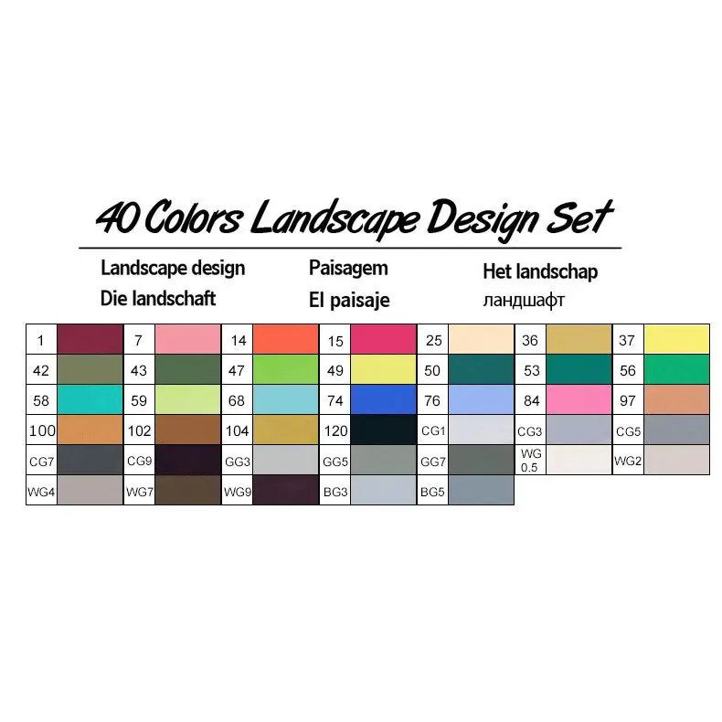 40 Landscape Set TouchFive 40/60/80 Цвет художественный маркер для белой доски двойной наконечник на спиртовой основе эскиз маркеры для анимации для художника рисунок Модный дизайн маркер - Цвет: 40 Landscape Set