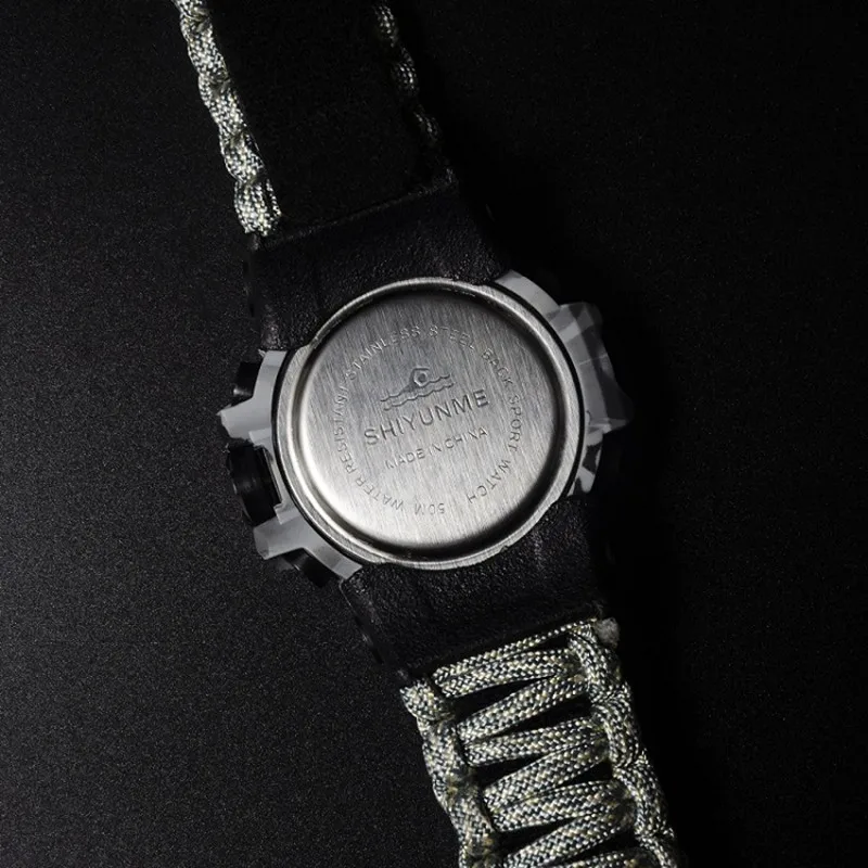 Открытый Паракорд выживания часы водонепроницаемый аварийного шестерни Паракорд Браслет часы нож компас свисток термометр первой помощи