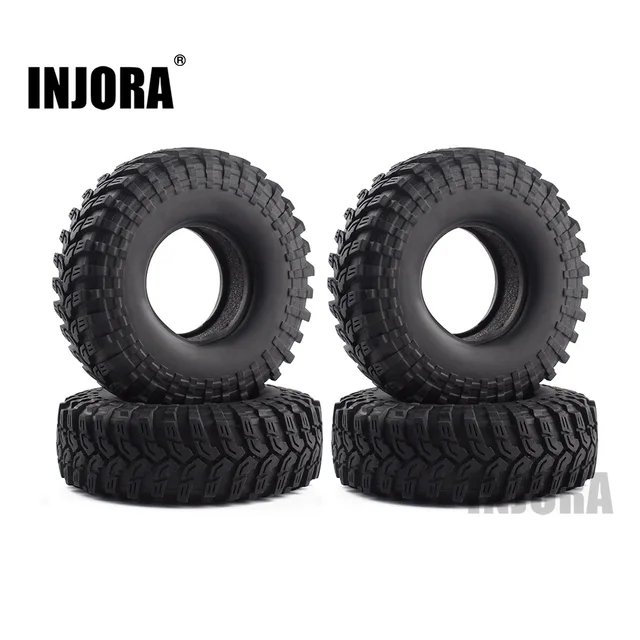 Best Offers INJORA 114*39MM 1.9" Rubber Wheel Tires for 1:10 RC Rock Crawler Traxxas TRX4 Axial SCX10 Tamiya CC01 D90 D110