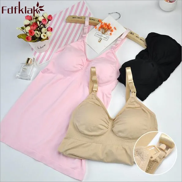 Fdfklak Summer Spaghetti Strap Breast Feeding Clothes Nursing Tank