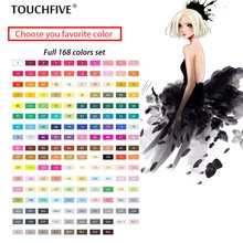 1 шт. TouchFive опционально 168 цветов эскизные маркеры двойная головка профессиональные художественные маркеры для Манга маркеры офисные школьные принадлежности