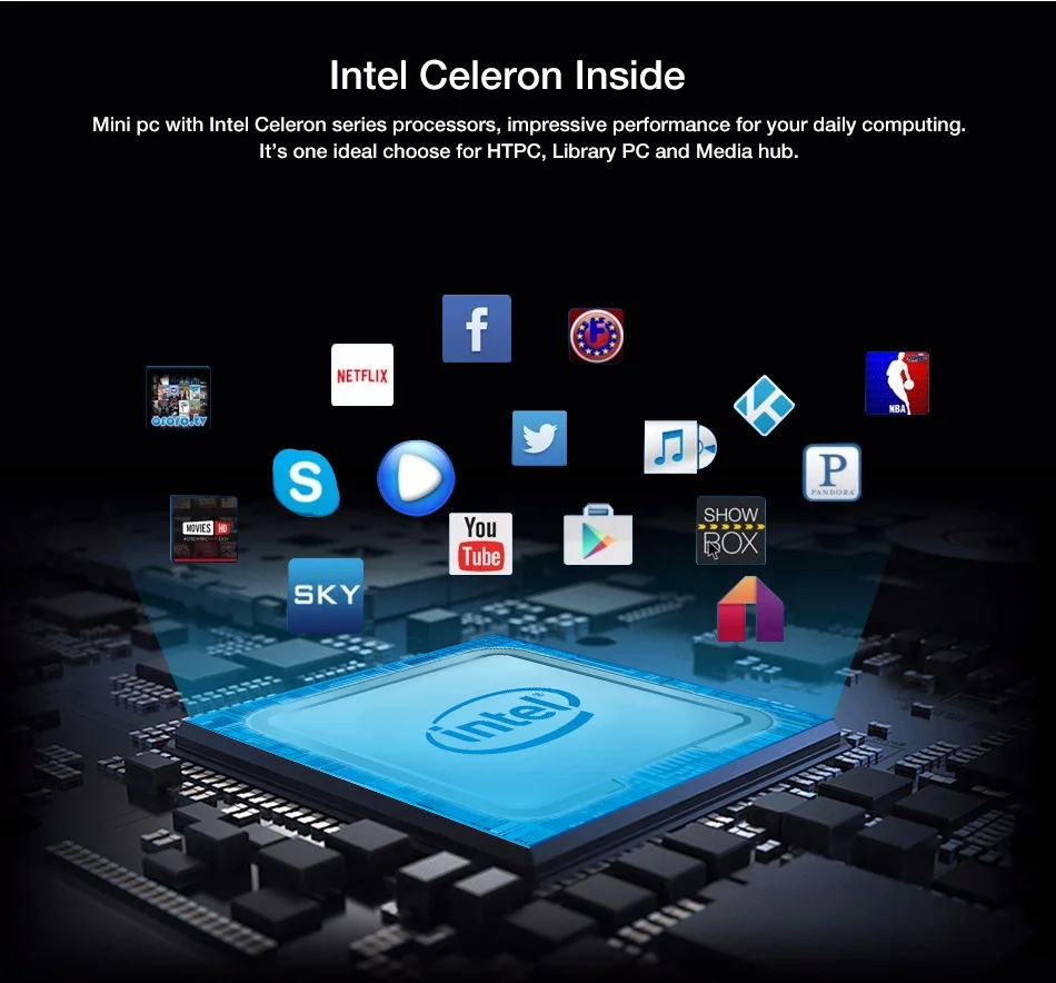 Уход мини-ПК Intel Celeron N2930 4 Гб DDR3L 60 GB SSD Windows 10 Gigabit Ethernet 300 Мбит/с Wi-Fi HDMI VGA безвентиляторный Micro PC