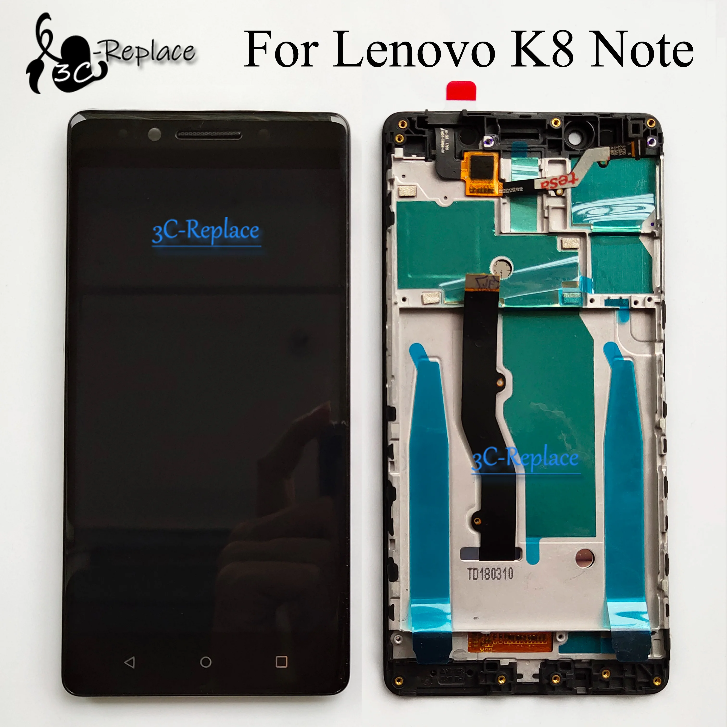 

High Quality White/Black 5.5 inch For Lenovo K8 Note XT1902-3 Touch Screen Digitizer Glass LCD Display Assembly With Frame