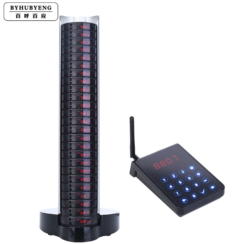 

Wireless waiter calling pagers Video Demo,CE+FCC Full water-proof Certified,FM,Distance>3000m 1T+1C+25P Restaurant pager system