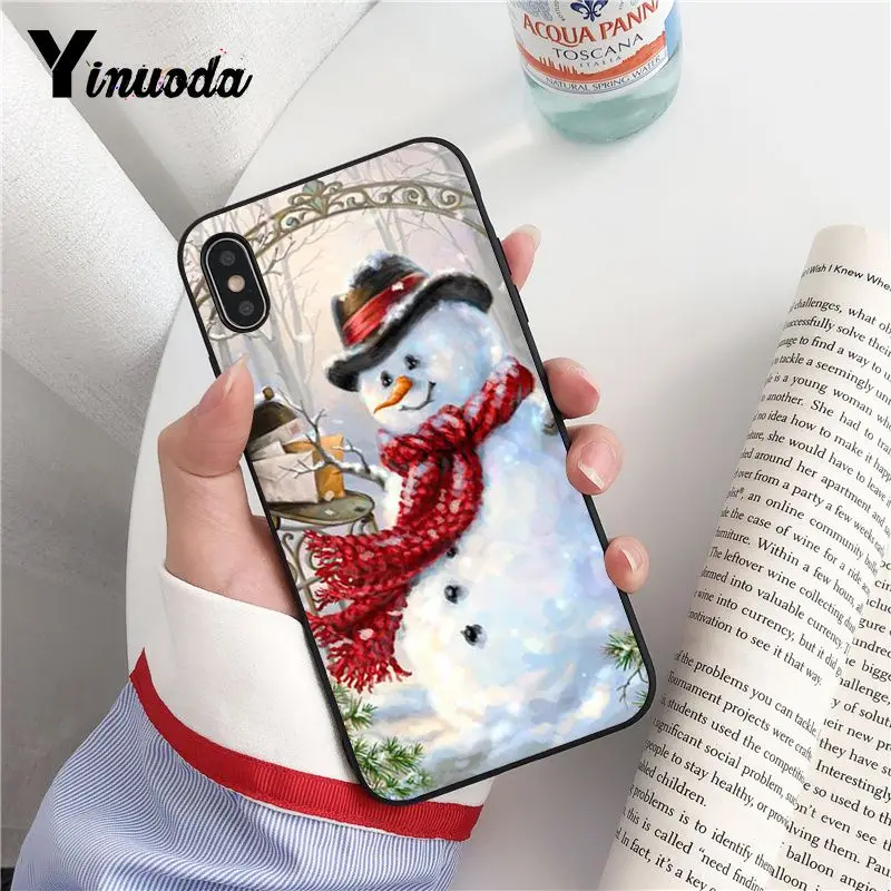 Happy New Year Merry Christmas Snowman Santa