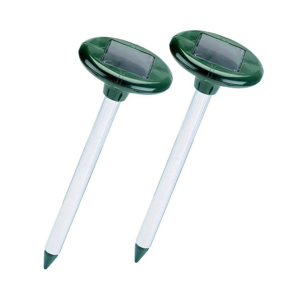 

2pcs Solar Powered Ultrasonic Snake Repeller Animal Pest Bird Control Device With LED Lights Rats Rodent Repellent