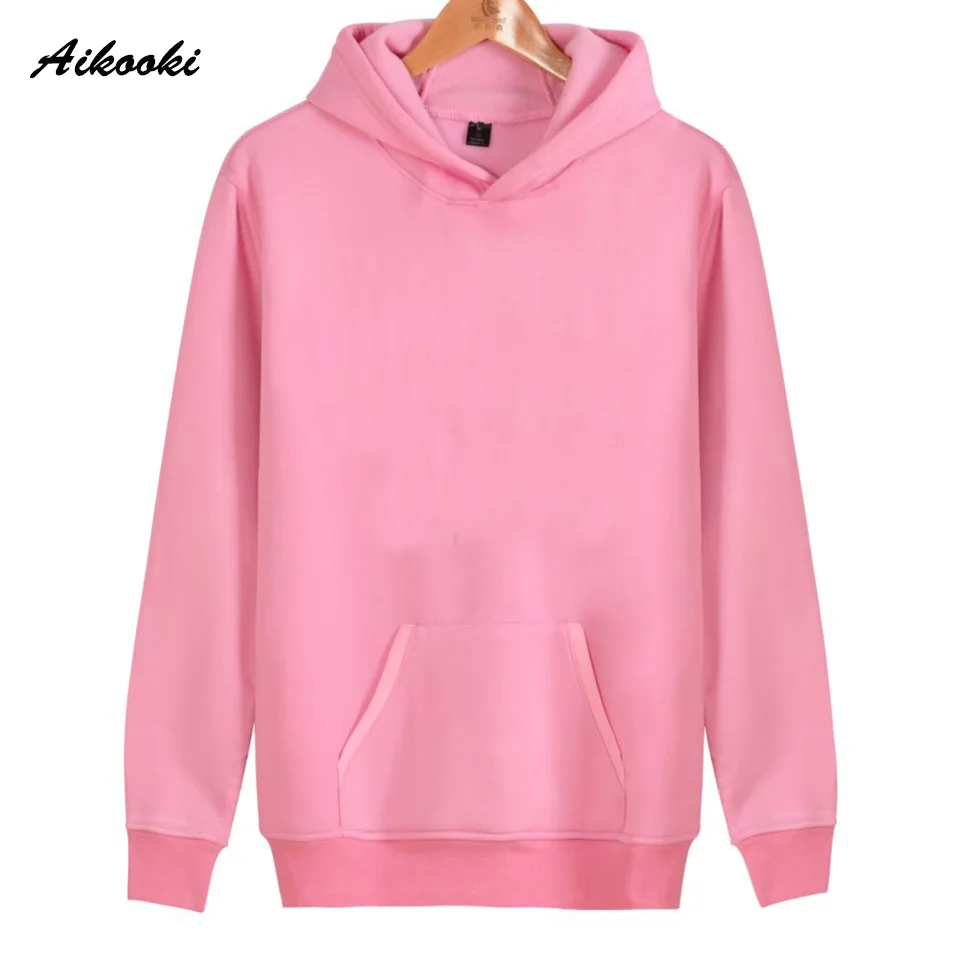 

Aikooki Solid Color Hoodies Sweatshirts Men Women Hip Hop Pure Colour Red Black White Pink Hoody Hooded Hoodies Polluvers Cap