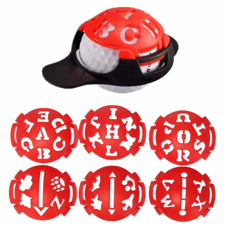 

6pcs/set Golf Ball Liner Marker Multi-Template Drawing Alignment Marks Sign Tool Golf Scriber Accessories