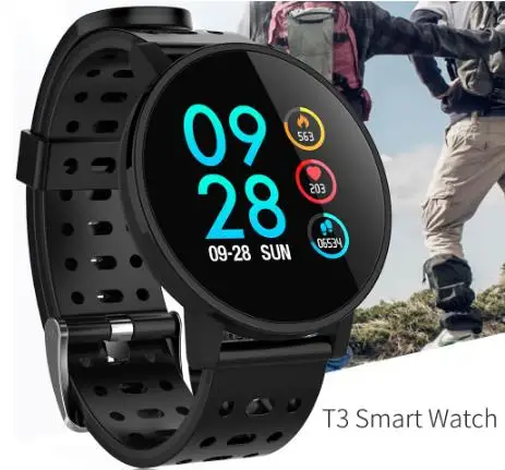 

T3 Smart watch waterproof Activity Fitness tracker HR Blood oxygen Blood pressure Clock Men women smartwatch PK V11 4.6