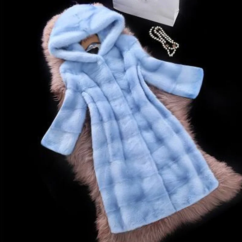 

Naiveroo Thicken Warm Fur Long Hooded Overcoat Winter Women Faux Fur Coat Loose Casual Female Parka Jackets Outerwear Plus Size