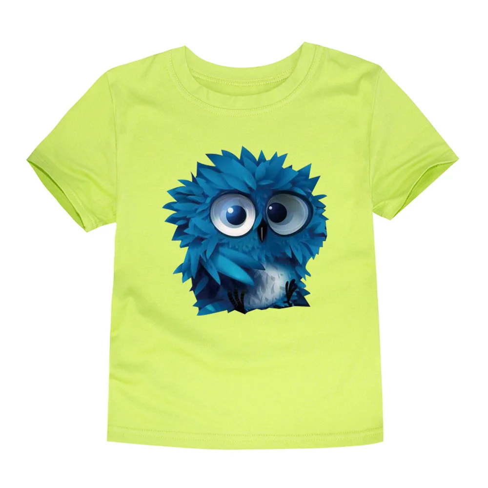 Коллекция года, футболка для маленьких мальчиков, детские футболки блузки и блузки для девочек футболка детская футболка, одежда костюм для младенцев принт с совой - Цвет: TTTA5