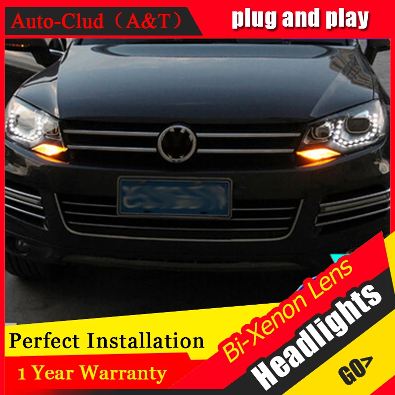 Auto Clud 2011 2014 For vw touareg headlights car styling LED for vw touareg DRL tear