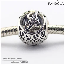 Хорошее качество стерлингового серебра 925 Алфавит Винтаж CZ буква J Шарм бусины для изготовления ювелирных изделий Подходит Pandora Подвески Браслет