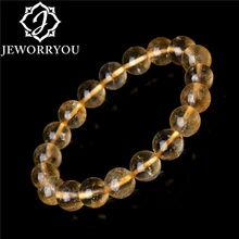 6-10 мм с украшением в виде кристаллов цитриновые браслеты Натуральный камень Браслеты для Для женщин в качестве подарков Желтый дружба бисер браслет, ювелирные изделия с бриллиантами