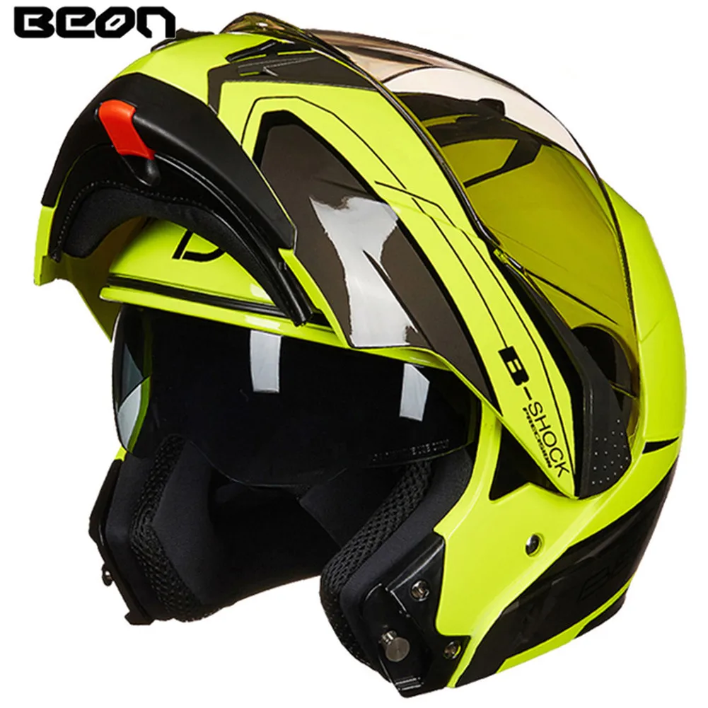 

BEON Modular Motorcycle Helmet Flip up Open Full Face Helmet Moto Casque Casco Motocicleta Capacete Dual Visors Helmets ECE