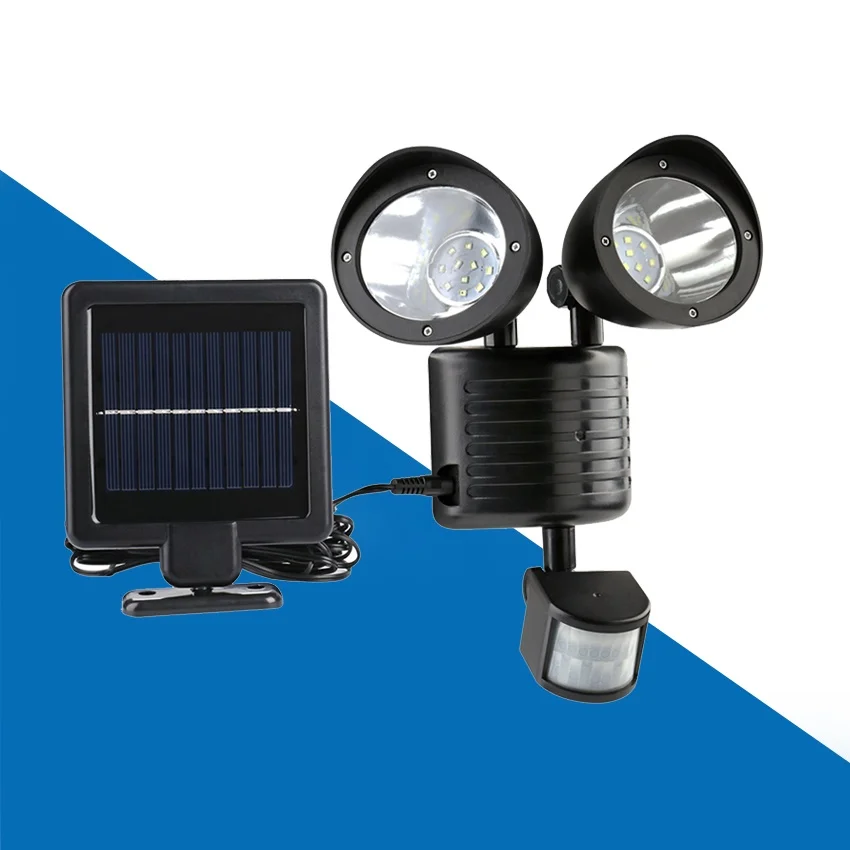 

Outdoor Waterproof Energy Saving Double Solar Lamp for Street Yard Home Garden 22 LED Solar Power PIR Motion Sensor Wall Light