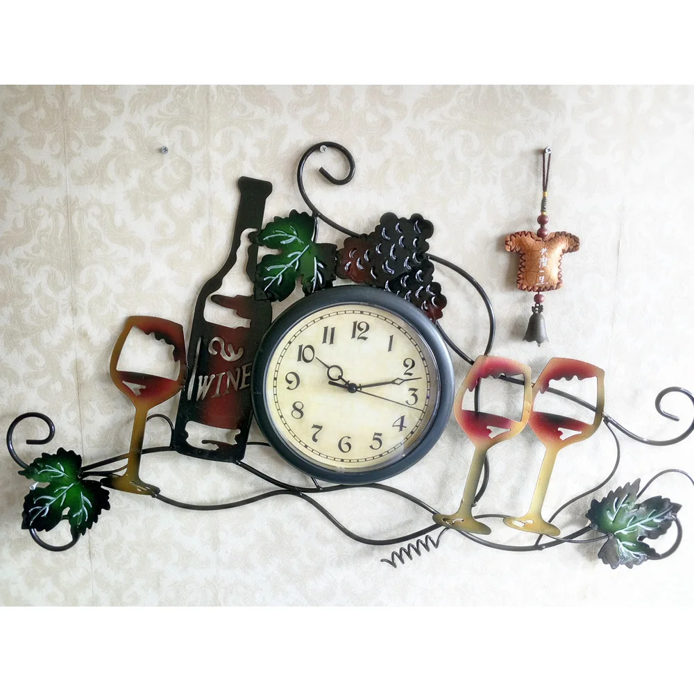 Large Metal Iron Art Wall Clock Modern Design Home Decor Big Silent