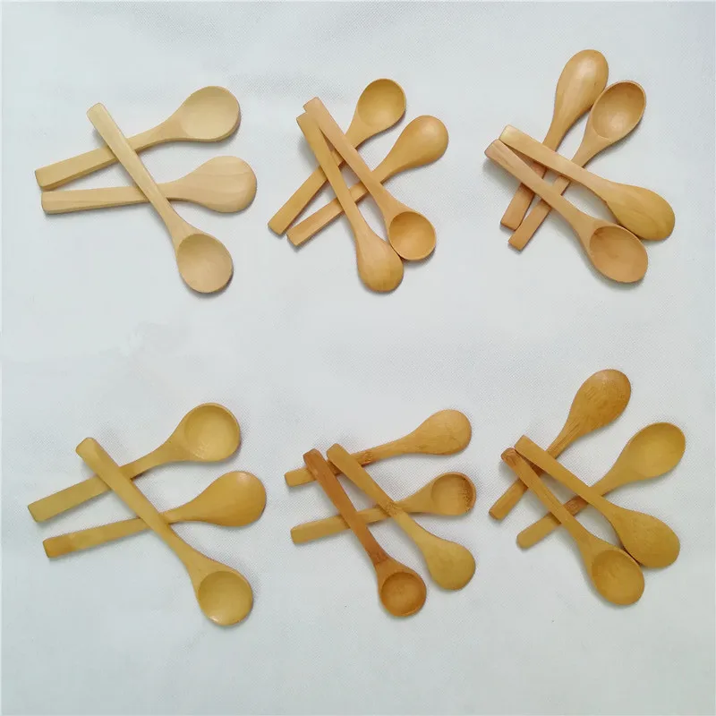 

50pcs Wooden Bamboo Spoons Honey Spoon Baby Spoons Mini Spoons