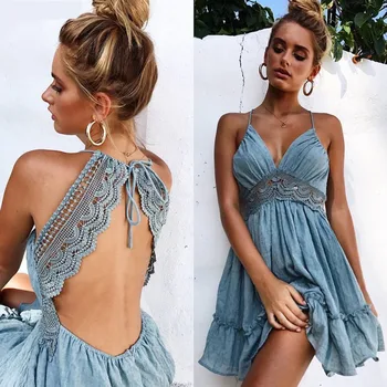 

2019 Newest Ladies Cover-Ups V Neck Bikini Cover Up Lace Hollow Crochet Swimsuit Beach Dress Women Bathing Suit Beach Wear