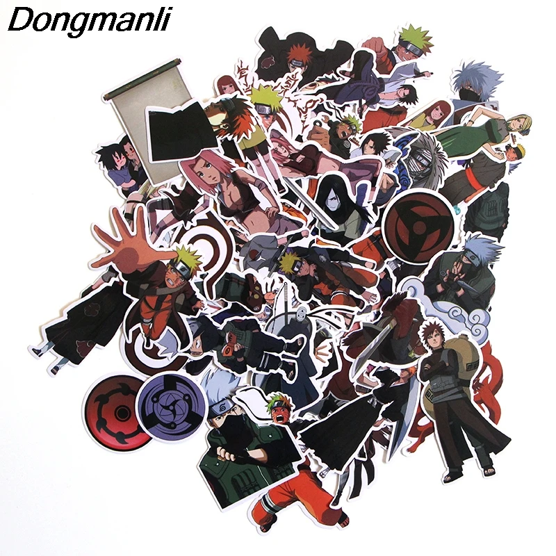 

P3162 50 Pcs Anime Naruto DIY Skateboard Graffiti Laptop badge Motorcycle Luggage Bags Accessories
