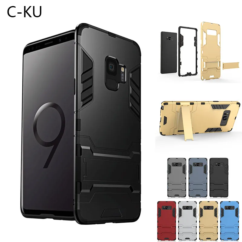 

Armor Phone Case for Samsung Galaxy Note 8 9 Anti-knock Kickstand PC Hard Back Cover for Samsung Galaxy S7 Edge S8 S9 Plus Capa