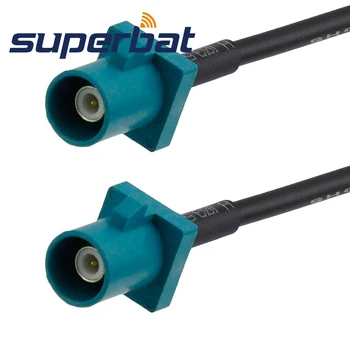 Superbat Car DAB+ Satellite Antenna Adapter Fakra Z Waterblue/5021 Male to Male Straight Pigtail Cable RG174 15cm Customizable fakra z female right angle to two dual fakra z male conversion radio fakra extension cable antenna adapter for vw