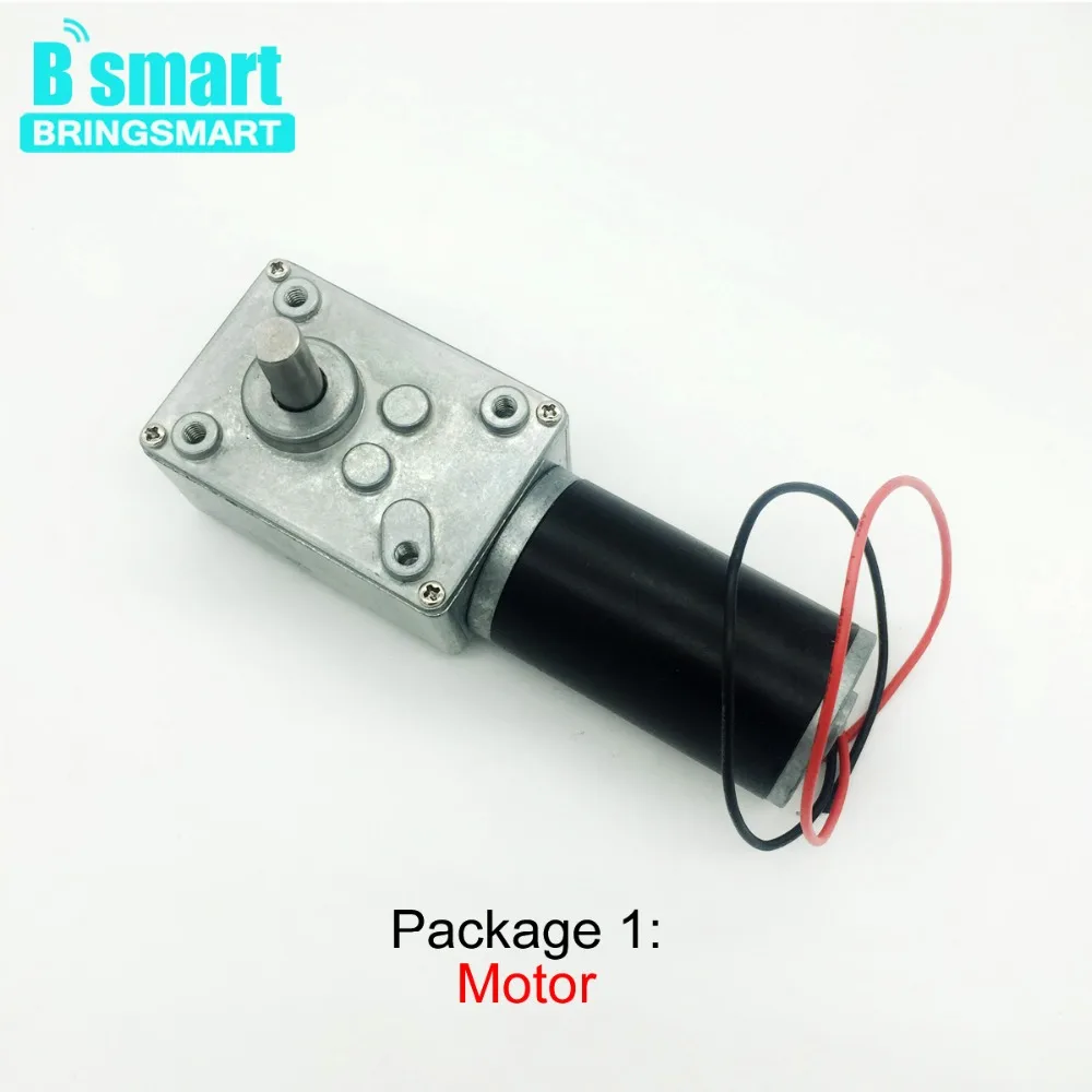 

Bringsmart 12V 24V DC Worm Gear Motor Kits 70kg.cm High Torque Bracket Speed Controller Mini Engine Power Supply Meta Self-lock