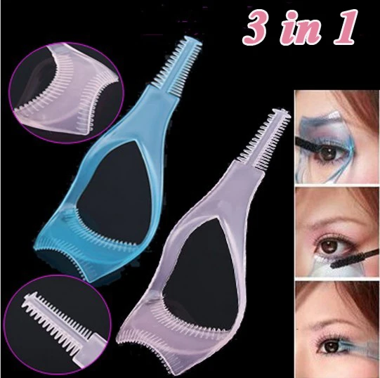 

3 in 1 Makeup Eyelash Curler Mascara Guard Applicator Comb Brush Cosmetic Tool