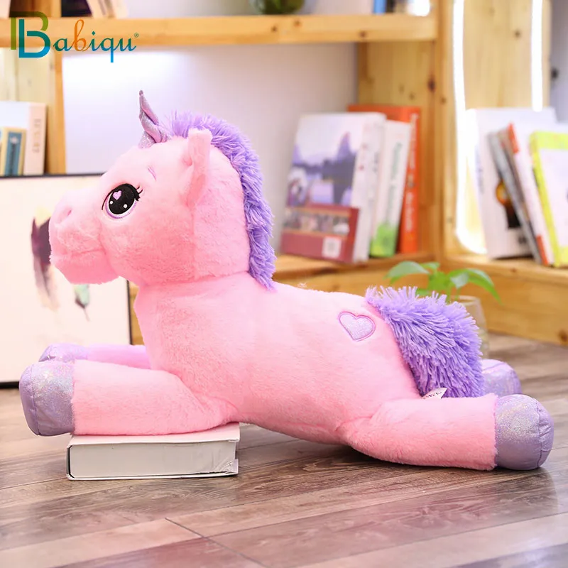 Новое поступление большие плюшевые игрушки Единорог Милая Розовая белая лошадь Мягкая кукла чучело большие игрушки для детей подарок на день рождения