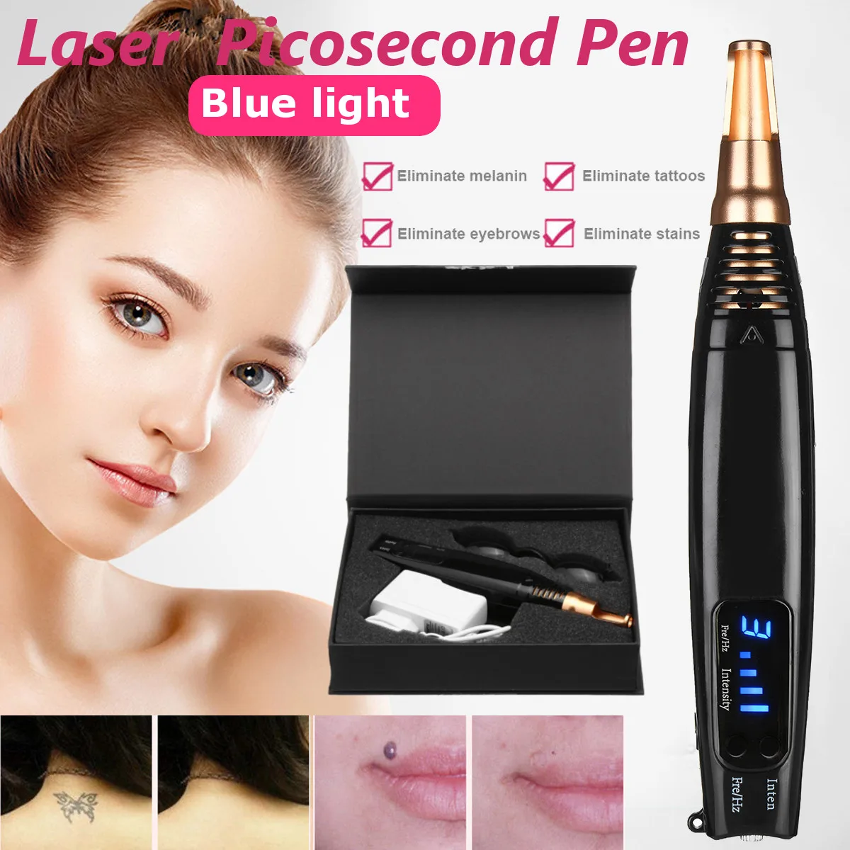 Scar Tattoo Removal Laser Pen Freckle Acne Mole Dark Spot Pigment Tattoo Removal Beauty Machine Pro Repair Picosecond Pen