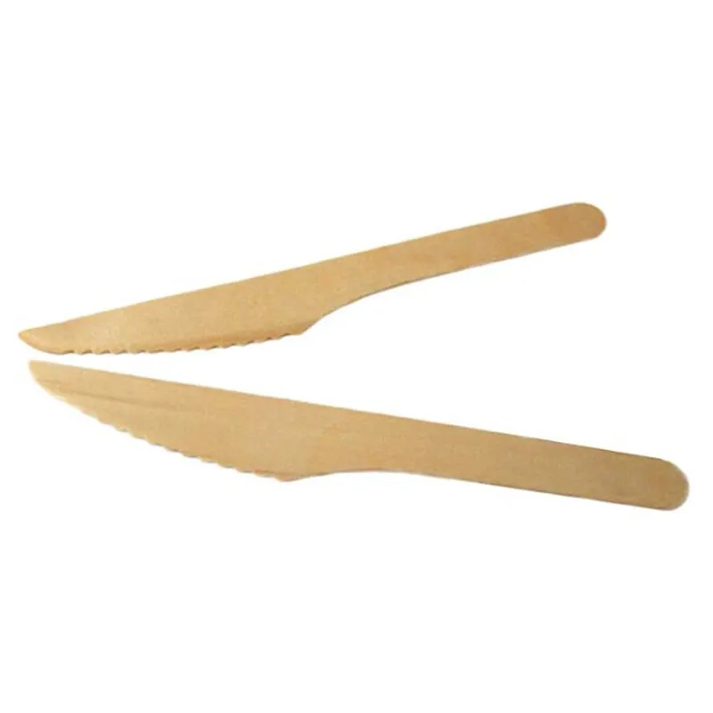 Disposable Marmalade Knife Natural Wooden Butter Knife Dinner Knives Restaurant Cutlery Dinner Black Steak Knives 100pcs