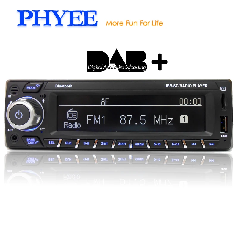 1 Din Autoradio DAB Car Radio Bluetooth Stereo Audio A2DP Handsfree RDS