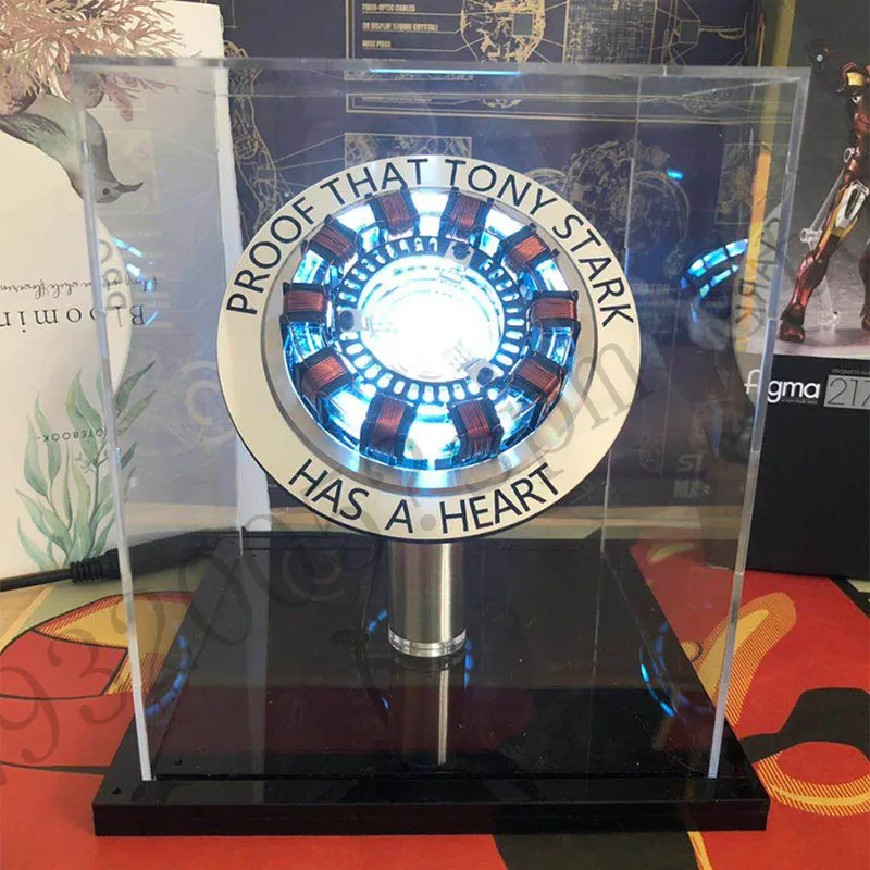 Iron Man Arc Reactor DIY Action Figure Toy With LED Light Iron Man Cosplay Mask Arc MK Iron Man DIY Model Assembled Lamp Toy - Цвет: Strainless box DIY