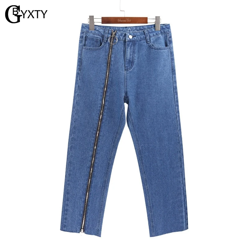 GBYXTY Sexy Split Zipper Jeans Women Vintage High Waist Wide Leg Denim Pants Fashion Female Loose Trousers Jeans Capris ZA598 GBYXTY Sexy Split Zipper Jeans Women Vintage High Waist Wide Leg Denim Pants Fashion Female Loose Trousers Jeans Capris ZA598