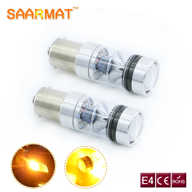 2x BAU15S 7507 лампы PY21W 1156PY Canbus высокой мощности 15 штук для Sharp Chips 75 Вт светодиодные