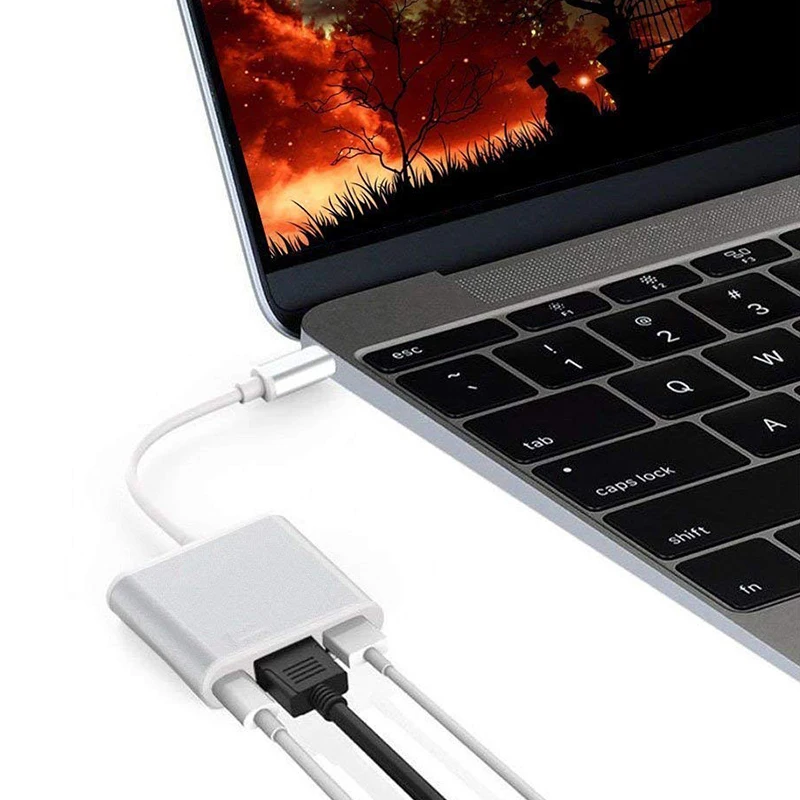 Кабель 3 в 1 Type C HDMI конвертер Usb Thunderbolt USB переходник на 4K адаптер 1080P для Samsung Huawei
