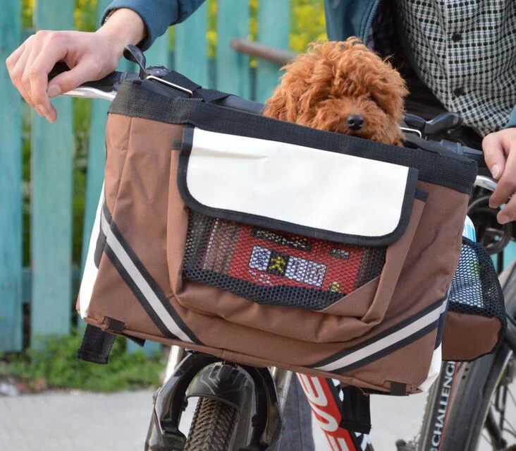 380x270x260mm Pet Puppy Bicycle Basket Storage Puppy Ride Bike Canopy