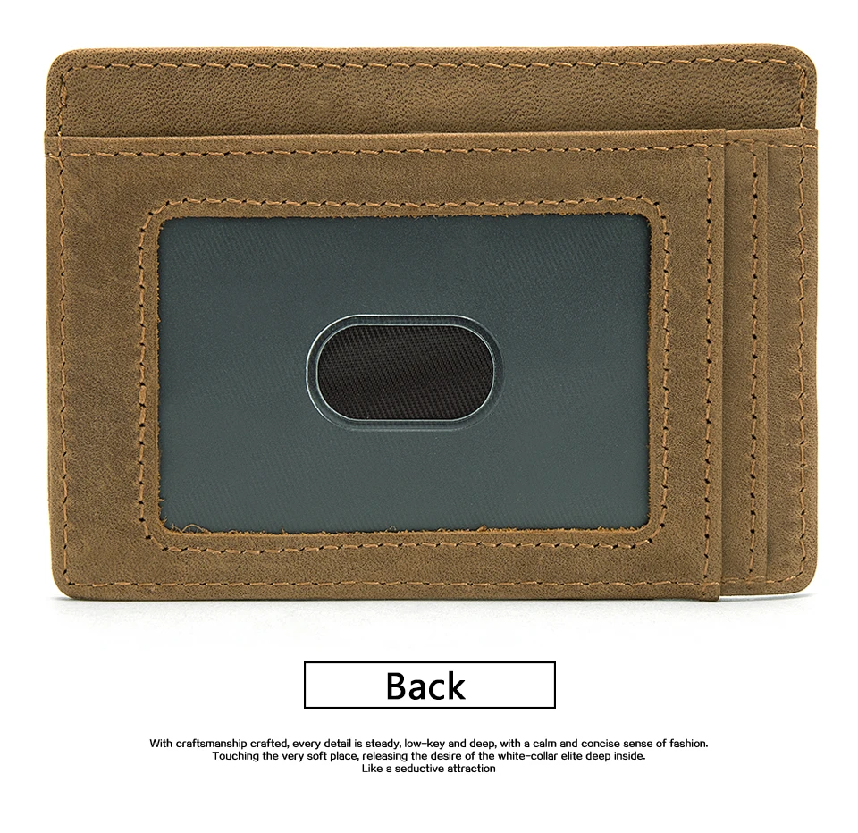 Card Holder Leather Genuine for Money Bag Mini Business Credit Card Holder Wallet Men Coin Purse Simple Cards Case 20